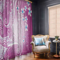 Polynesian Jellyfish Window Curtain With Plumeria Pink LT05 - Polynesian Pride