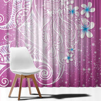 Polynesian Jellyfish Window Curtain With Plumeria Pink LT05 - Polynesian Pride