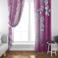 Polynesian Jellyfish Window Curtain With Plumeria Pink LT05 - Polynesian Pride