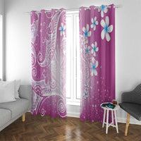 Polynesian Jellyfish Window Curtain With Plumeria Pink LT05 With Grommets Pink - Polynesian Pride