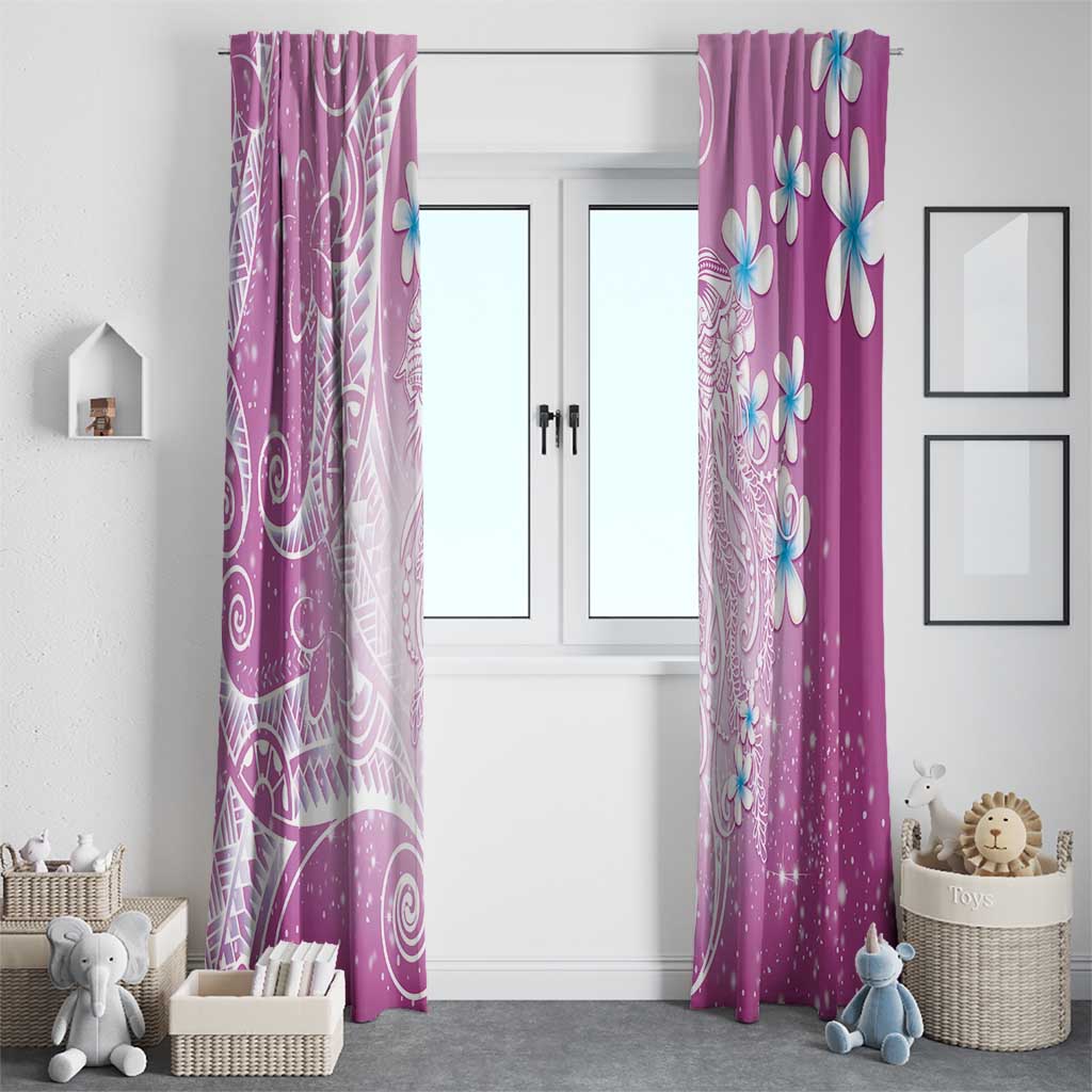 Polynesian Jellyfish Window Curtain With Plumeria Pink LT05 - Polynesian Pride