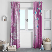 Polynesian Jellyfish Window Curtain With Plumeria Pink LT05 - Polynesian Pride