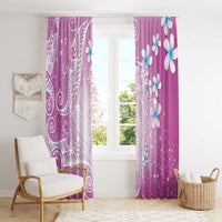 Polynesian Jellyfish Window Curtain With Plumeria Pink LT05 - Polynesian Pride