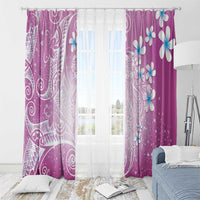 Polynesian Jellyfish Window Curtain With Plumeria Pink LT05 - Polynesian Pride