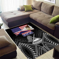 American Samoa Flag Day Area Rug Bald Eagle With Polynesian Pattern LT05 - Polynesian Pride
