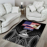 American Samoa Flag Day Area Rug Bald Eagle With Polynesian Pattern LT05 - Polynesian Pride