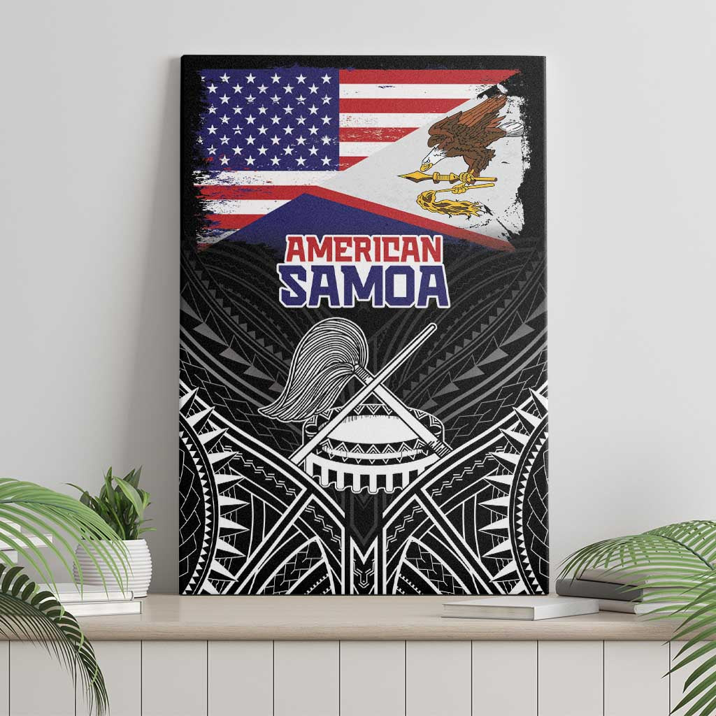 American Samoa Flag Day Canvas Wall Art Bald Eagle With Polynesian Pattern LT05 - Polynesian Pride