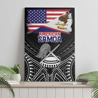 American Samoa Flag Day Canvas Wall Art Bald Eagle With Polynesian Pattern LT05 - Polynesian Pride