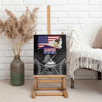 American Samoa Flag Day Canvas Wall Art Bald Eagle With Polynesian Pattern LT05 - Polynesian Pride