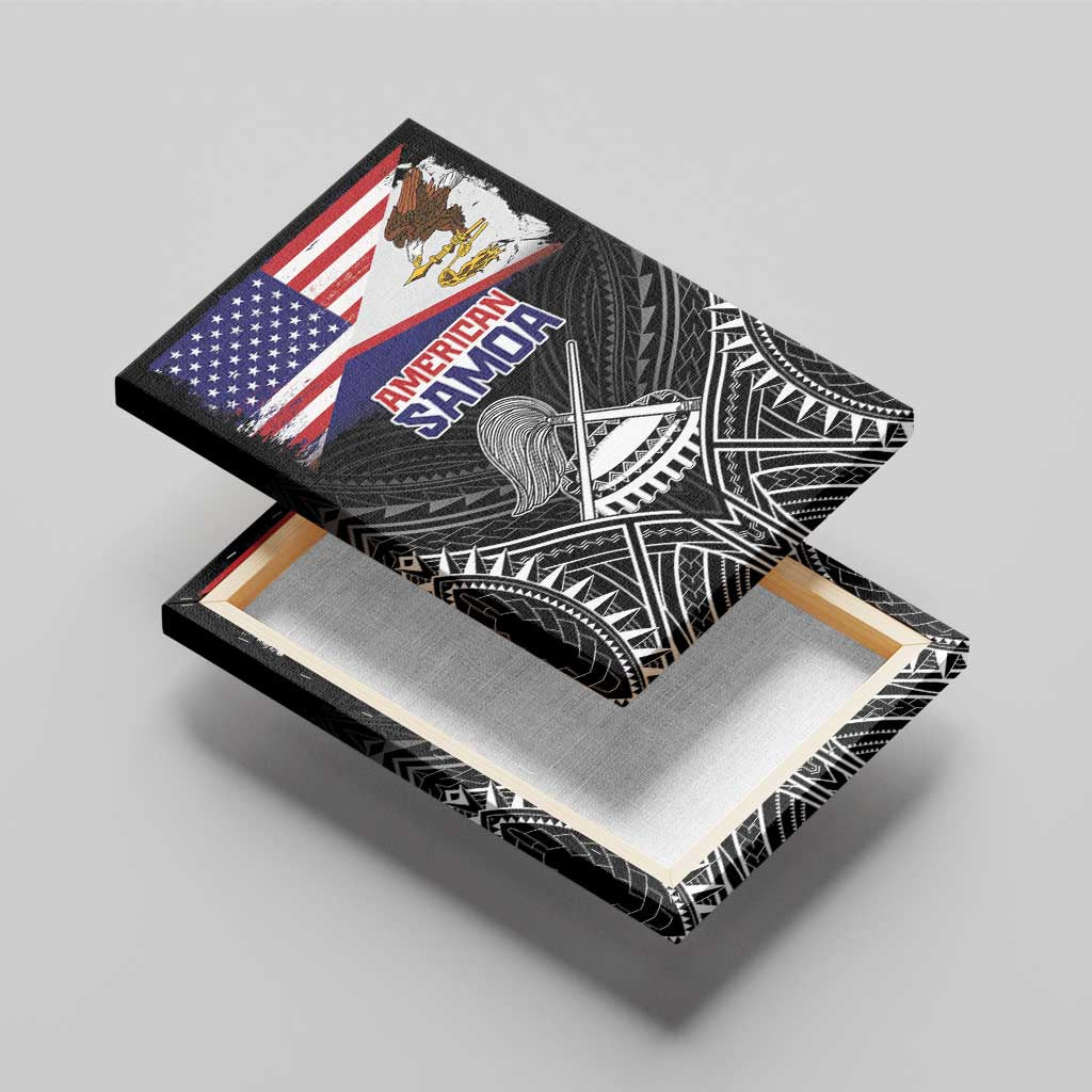 American Samoa Flag Day Canvas Wall Art Bald Eagle With Polynesian Pattern LT05 - Polynesian Pride