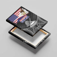 American Samoa Flag Day Canvas Wall Art Bald Eagle With Polynesian Pattern LT05 - Polynesian Pride