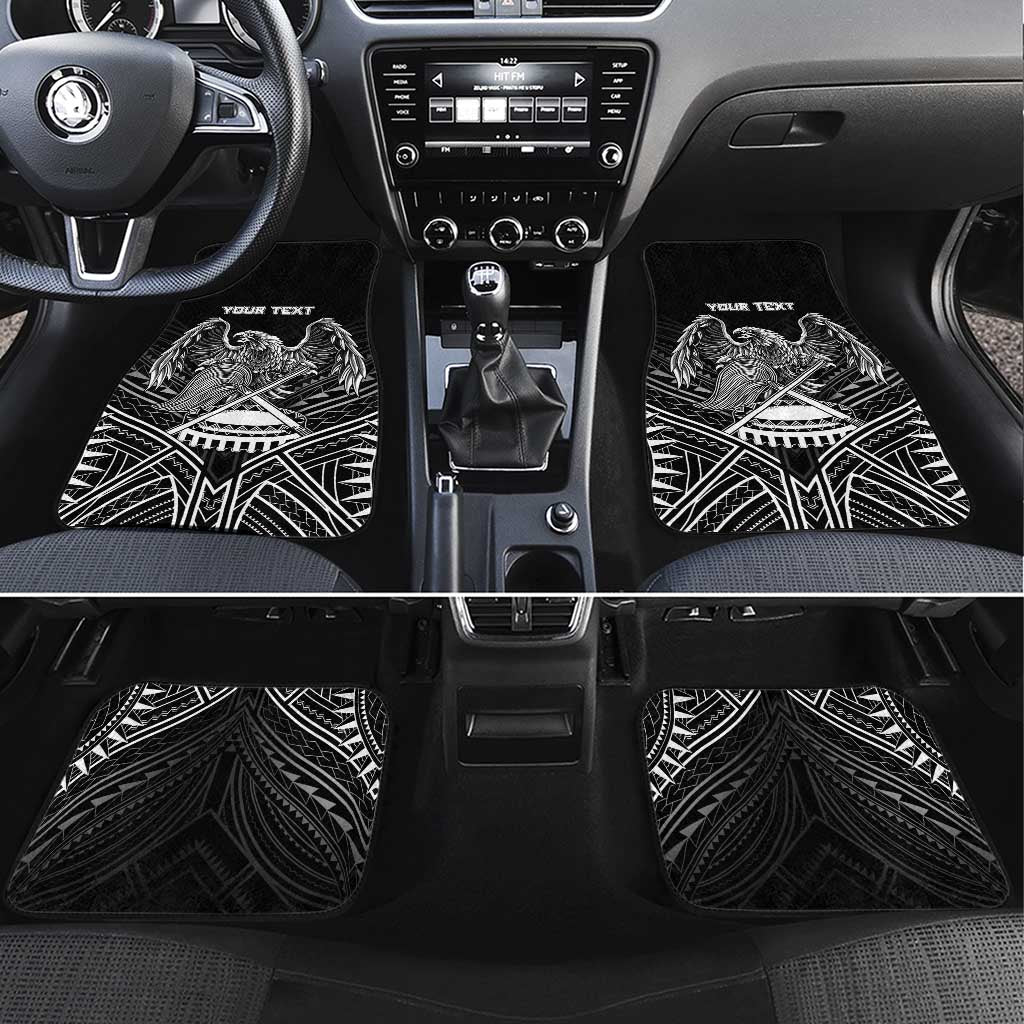 American Samoa Flag Day Car Mats Bald Eagle With Polynesian Pattern LT05 Set 4pcs Black - Polynesian Pride