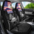 American Samoa Flag Day Car Seat Cover Bald Eagle With Polynesian Pattern