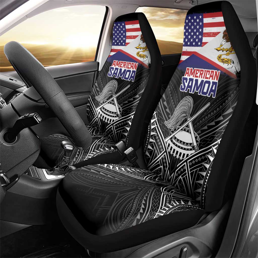 American Samoa Flag Day Car Seat Cover Bald Eagle With Polynesian Pattern LT05 - Polynesian Pride