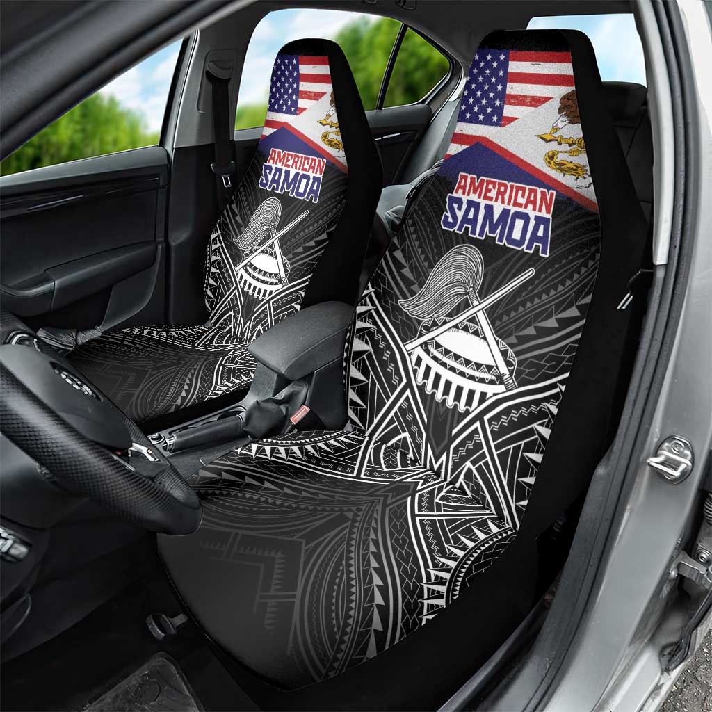 American Samoa Flag Day Car Seat Cover Bald Eagle With Polynesian Pattern LT05 - Polynesian Pride