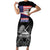 American Samoa Flag Day Family Matching Short Sleeve Bodycon Dress and Hawaiian Shirt Bald Eagle With Polynesian Pattern