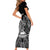 American Samoa Flag Day Family Matching Short Sleeve Bodycon Dress and Hawaiian Shirt Bald Eagle With Polynesian Pattern