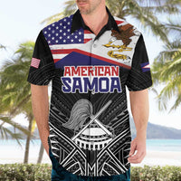 Personalised American Samoa Flag Day Hawaiian Shirt Bald Eagle With Polynesian Pattern LT05 - Polynesian Pride