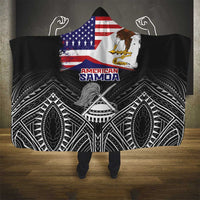 American Samoa Flag Day Hooded Blanket Bald Eagle With Polynesian Pattern LT05 - Polynesian Pride