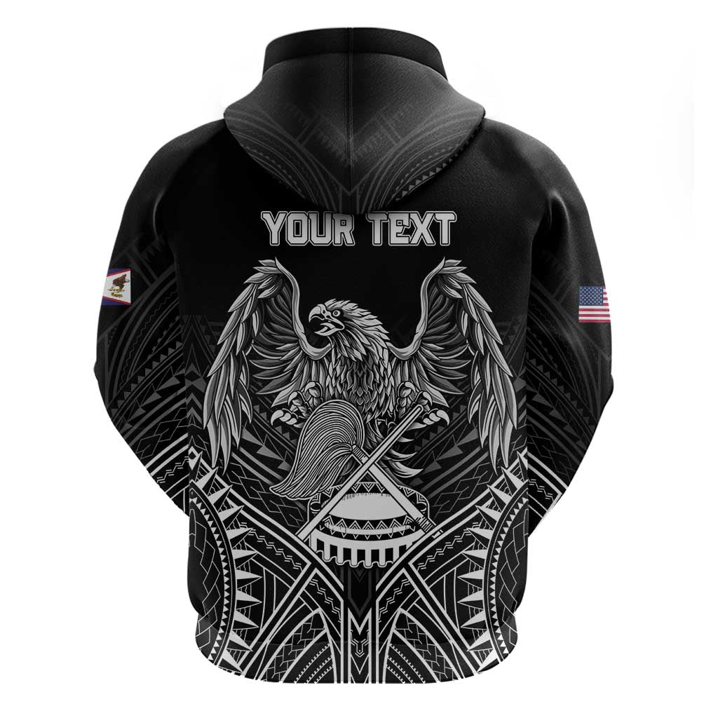 Personalised American Samoa Flag Day Hoodie Bald Eagle With Polynesian Pattern LT05 - Polynesian Pride