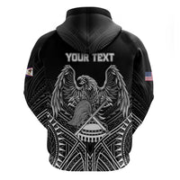 Personalised American Samoa Flag Day Hoodie Bald Eagle With Polynesian Pattern LT05 - Polynesian Pride