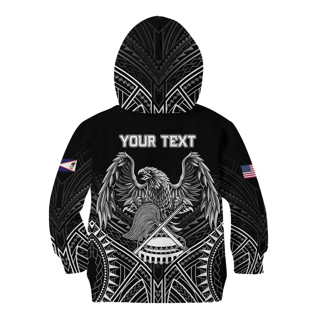 Personalised American Samoa Flag Day Kid Hoodie Bald Eagle With Polynesian Pattern LT05 - Polynesian Pride