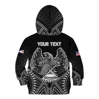 Personalised American Samoa Flag Day Kid Hoodie Bald Eagle With Polynesian Pattern LT05 - Polynesian Pride