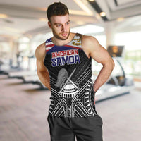 Personalised American Samoa Flag Day Men Tank Top Bald Eagle With Polynesian Pattern LT05 Black - Polynesian Pride