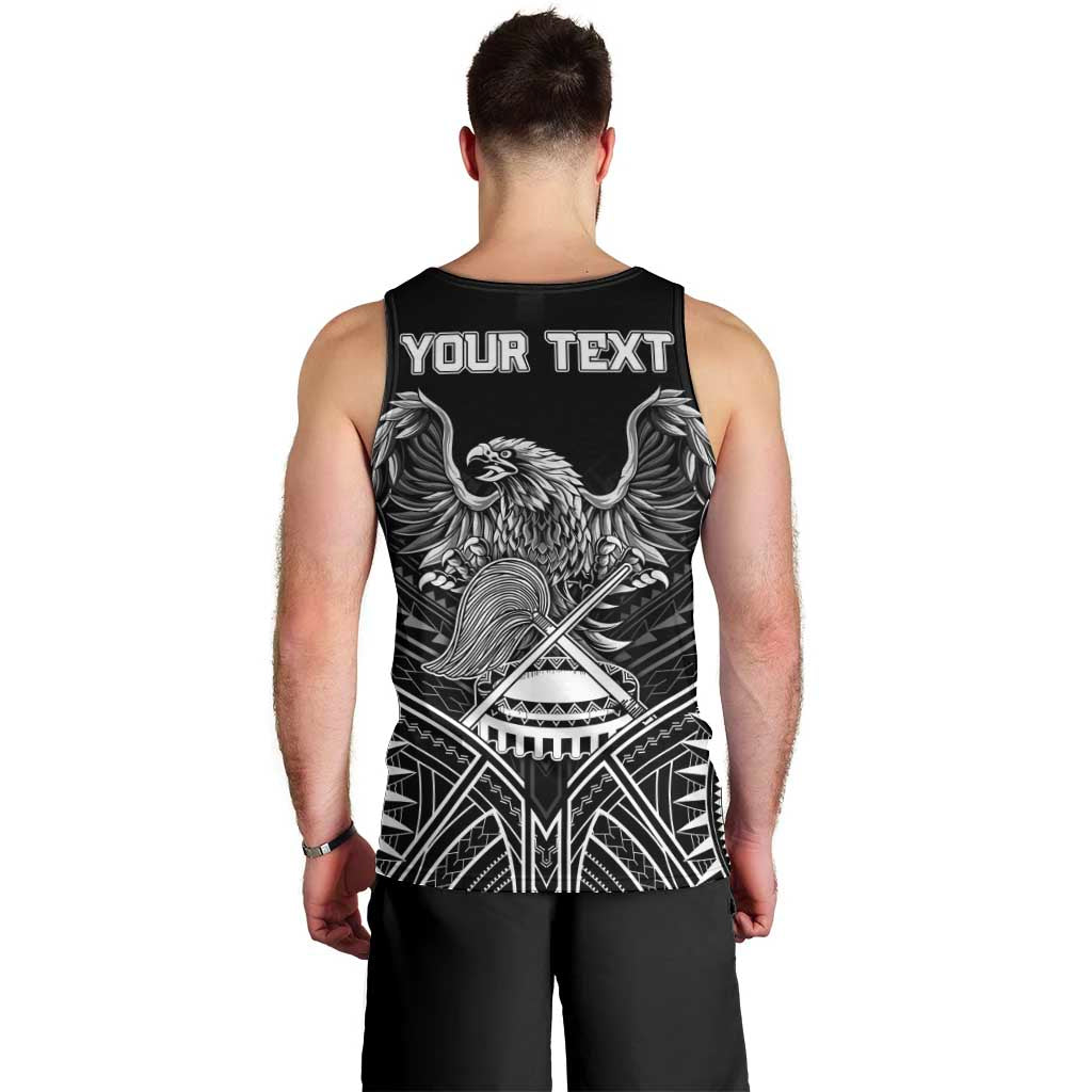 Personalised American Samoa Flag Day Men Tank Top Bald Eagle With Polynesian Pattern LT05 - Polynesian Pride