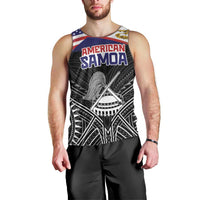 Personalised American Samoa Flag Day Men Tank Top Bald Eagle With Polynesian Pattern LT05 - Polynesian Pride