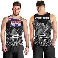 Personalised American Samoa Flag Day Men Tank Top Bald Eagle With Polynesian Pattern LT05 - Polynesian Pride