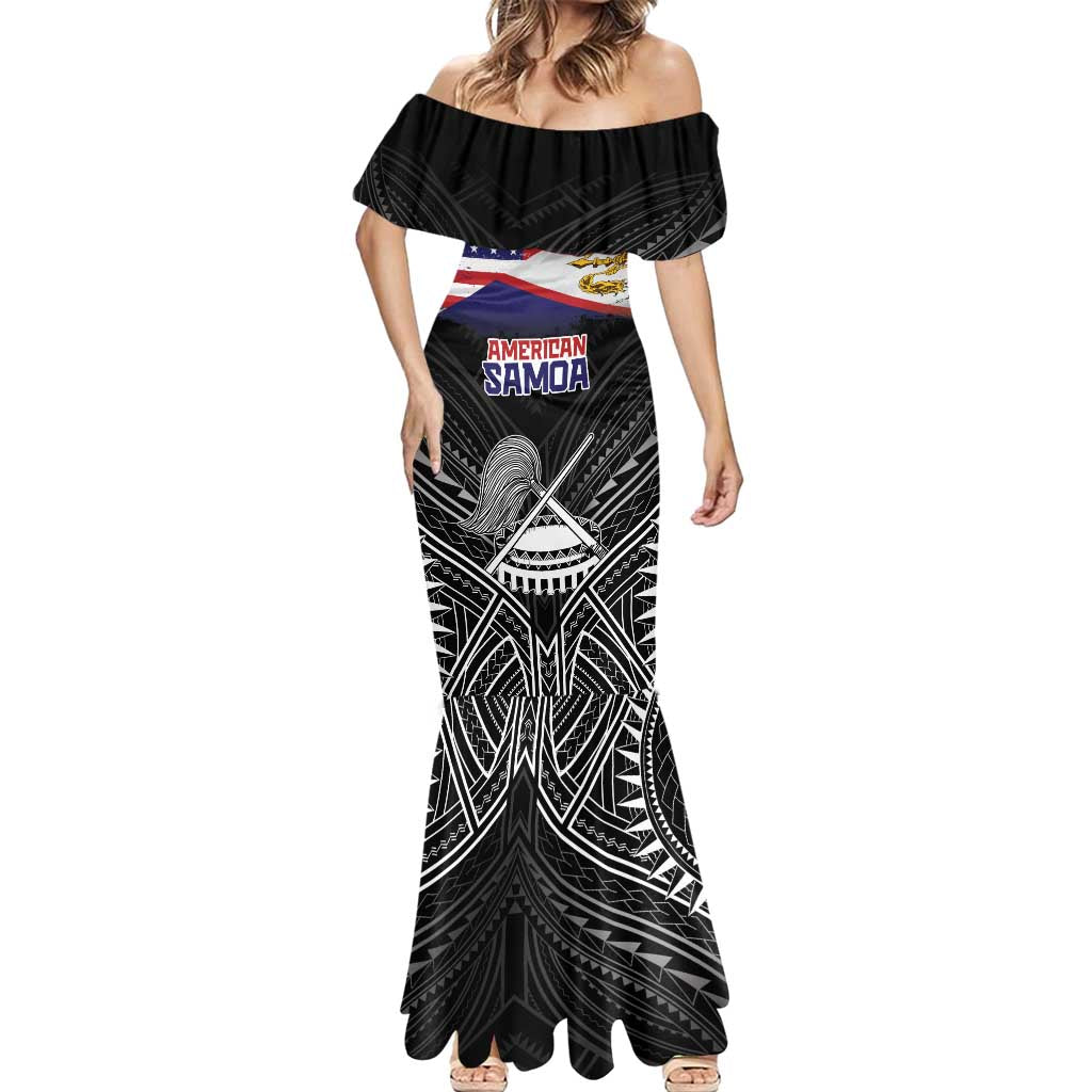 Personalised American Samoa Flag Day Mermaid Dress Bald Eagle With Polynesian Pattern LT05 - Polynesian Pride