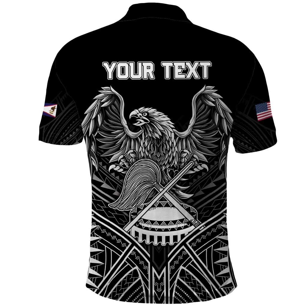 Personalised American Samoa Flag Day Polo Shirt Bald Eagle With Polynesian Pattern LT05 - Polynesian Pride