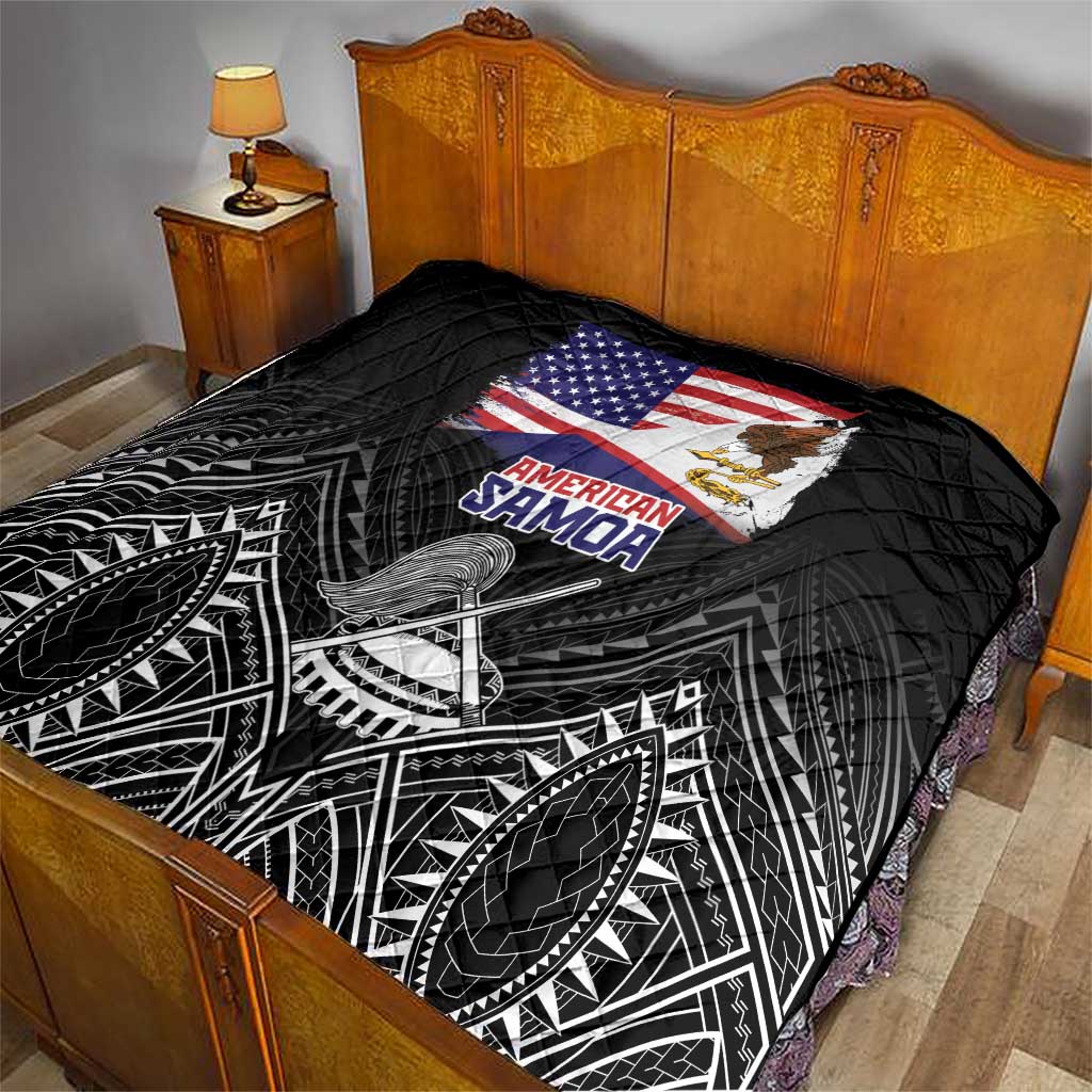 American Samoa Flag Day Quilt Bald Eagle With Polynesian Pattern LT05 - Polynesian Pride