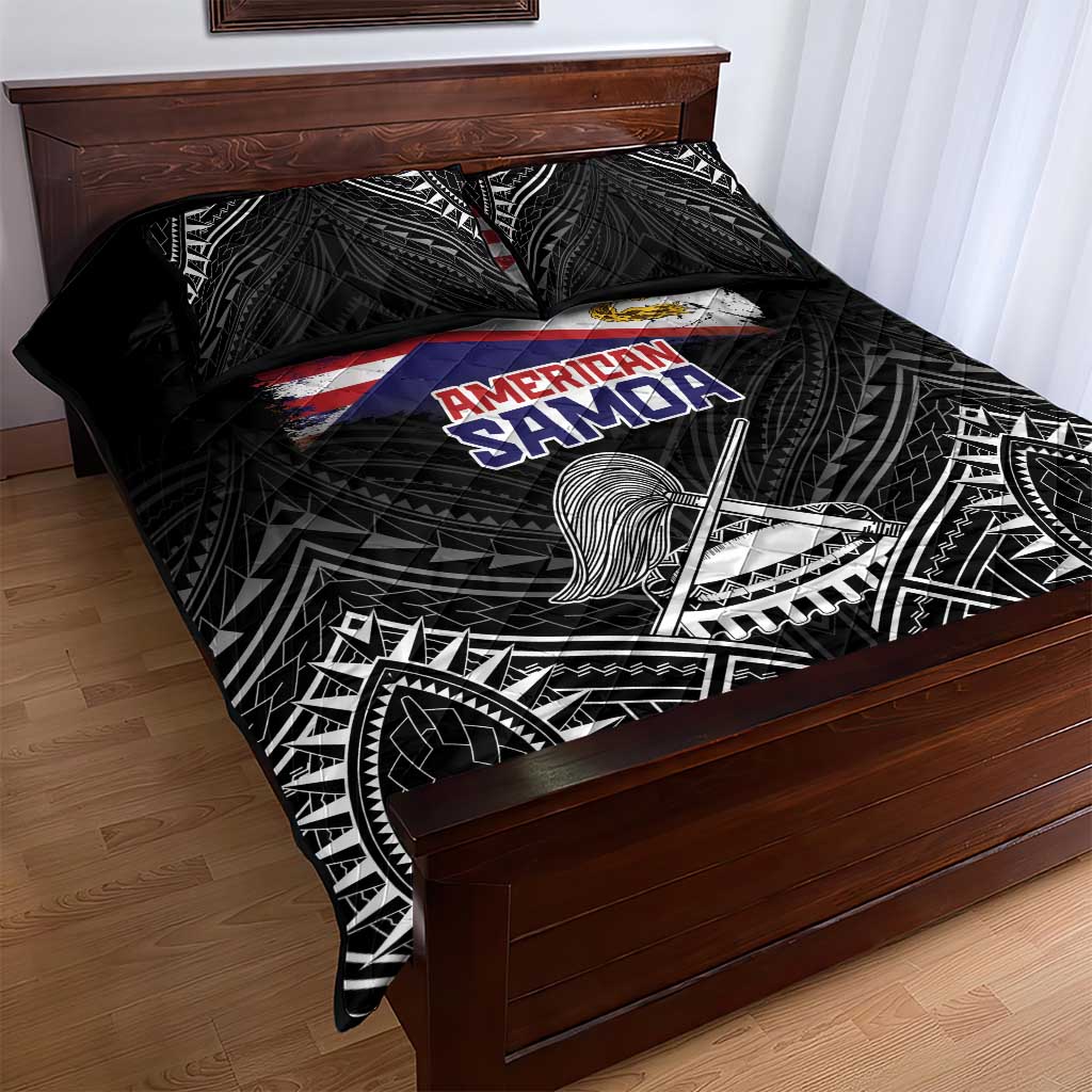 American Samoa Flag Day Quilt Bed Set Bald Eagle With Polynesian Pattern LT05 - Polynesian Pride