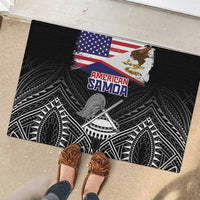 American Samoa Flag Day Rubber Doormat Bald Eagle With Polynesian Pattern LT05 - Polynesian Pride