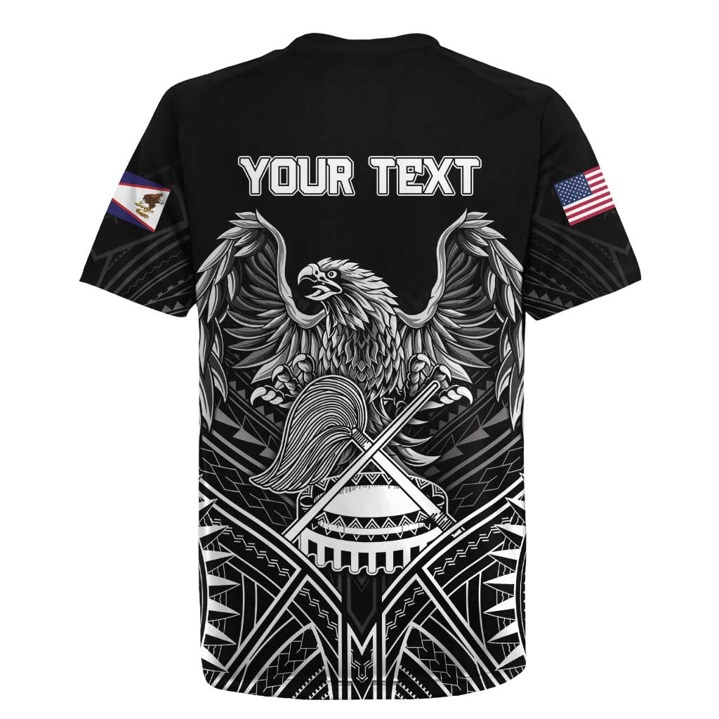 Personalised American Samoa Flag Day Rugby Jersey Bald Eagle With Polynesian Pattern LT05 - Polynesian Pride