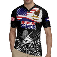 Personalised American Samoa Flag Day Rugby Jersey Bald Eagle With Polynesian Pattern LT05 - Polynesian Pride