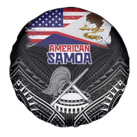 American Samoa Flag Day Spare Tire Cover Bald Eagle With Polynesian Pattern LT05 - Polynesian Pride