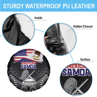 American Samoa Flag Day Spare Tire Cover Bald Eagle With Polynesian Pattern LT05 - Polynesian Pride