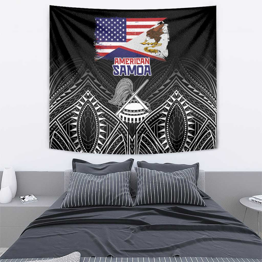 American Samoa Flag Day Tapestry Bald Eagle With Polynesian Pattern LT05 - Polynesian Pride