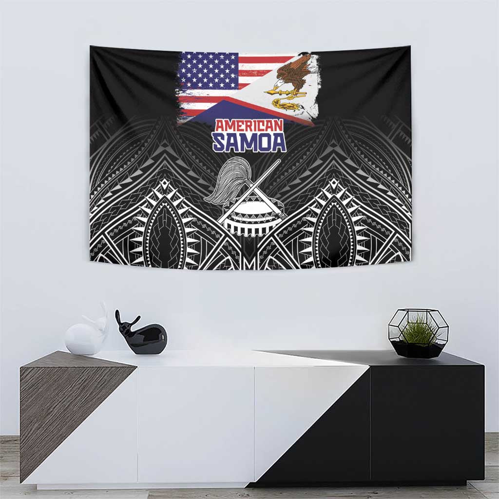 American Samoa Flag Day Tapestry Bald Eagle With Polynesian Pattern LT05 - Polynesian Pride