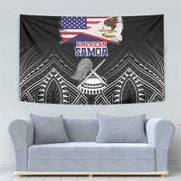 American Samoa Flag Day Tapestry Bald Eagle With Polynesian Pattern LT05 - Polynesian Pride