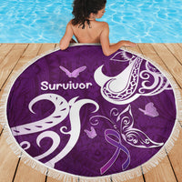 Fibromyalgia Awareness Beach Blanket Polynesian Purple Ribbon LT05 - Polynesian Pride