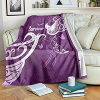 Fibromyalgia Awareness Blanket Polynesian Purple Ribbon LT05 Purple - Polynesian Pride