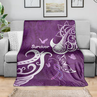 Fibromyalgia Awareness Blanket Polynesian Purple Ribbon LT05 - Polynesian Pride