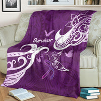 Fibromyalgia Awareness Blanket Polynesian Purple Ribbon LT05 - Polynesian Pride