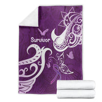 Fibromyalgia Awareness Blanket Polynesian Purple Ribbon LT05 - Polynesian Pride