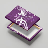 Fibromyalgia Awareness Canvas Wall Art Polynesian Purple Ribbon LT05 - Polynesian Pride