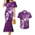 Personalised Fibromyalgia Awareness Couples Matching Mermaid Dress and Hawaiian Shirt Polynesian Purple Ribbon